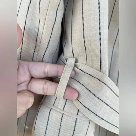 RALPH LAUREN BLACK LABEL Womens Pinstripe Work Two-Button Blazer size 14 Blazers & Suit Jackets